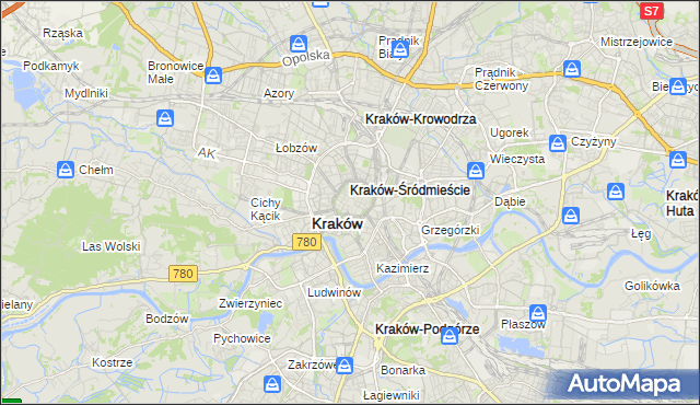 mapa Stare Miasto gmina Kraków, Stare Miasto gmina Kraków na mapie Targeo