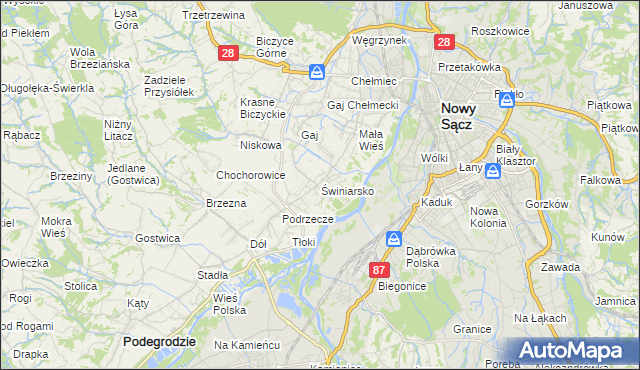 mapa Świniarsko, Świniarsko na mapie Targeo