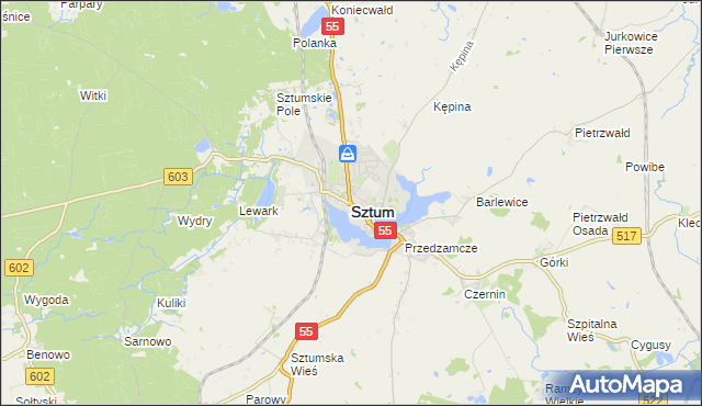 mapa Sztum, Sztum na mapie Targeo