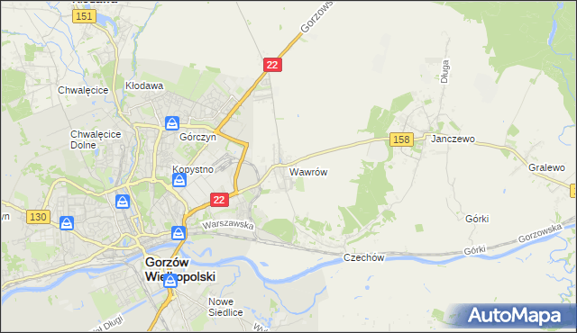 mapa Wawrów, Wawrów na mapie Targeo