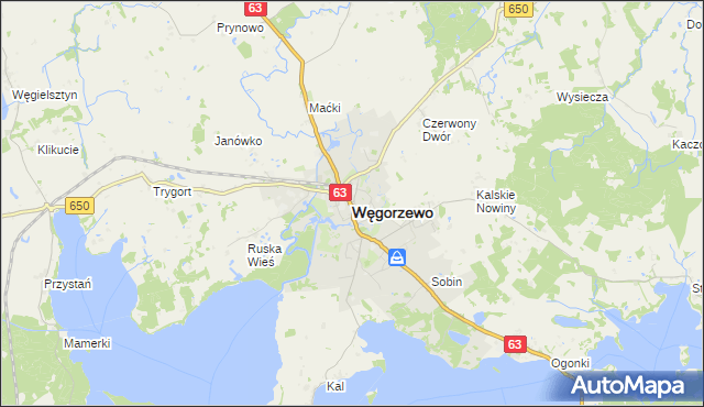 mapa Węgorzewo, Węgorzewo na mapie Targeo