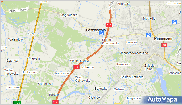 mapa Wilcza Góra gmina Lesznowola, Wilcza Góra gmina Lesznowola na mapie Targeo