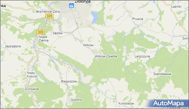 mapa Wilków-Osiedle, Wilków-Osiedle na mapie Targeo