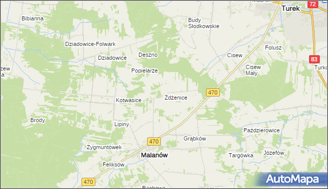 mapa Żdżenice, Żdżenice na mapie Targeo