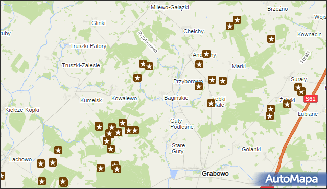 mapa Bagińskie, Bagińskie na mapie Targeo