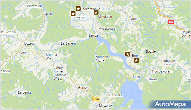 mapa Bereżnica Niżna, Bereżnica Niżna na mapie Targeo