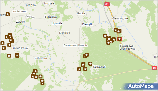 mapa Białaszewo, Białaszewo na mapie Targeo