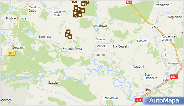 mapa Chludnie, Chludnie na mapie Targeo