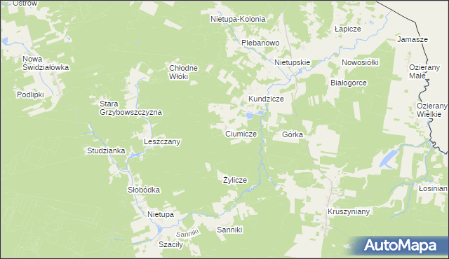 mapa Ciumicze, Ciumicze na mapie Targeo