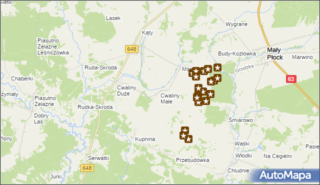 mapa Cwaliny Małe, Cwaliny Małe na mapie Targeo