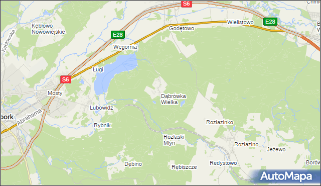 mapa Dąbrówka Wielka gmina Łęczyce, Dąbrówka Wielka gmina Łęczyce na mapie Targeo