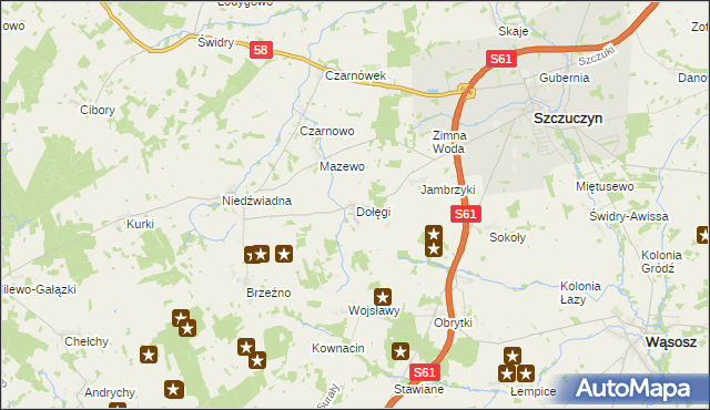 mapa Dołęgi, Dołęgi na mapie Targeo