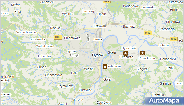 mapa Dynów, Dynów na mapie Targeo