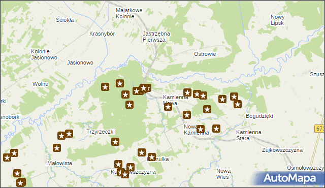 mapa Kamienna Nowa, Kamienna Nowa na mapie Targeo