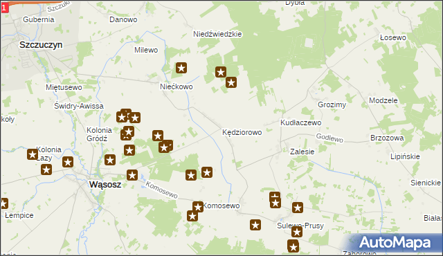 mapa Kędziorowo, Kędziorowo na mapie Targeo