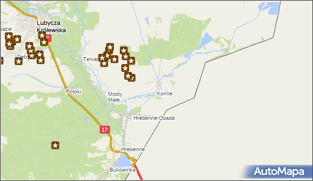 mapa Kornie, Kornie na mapie Targeo