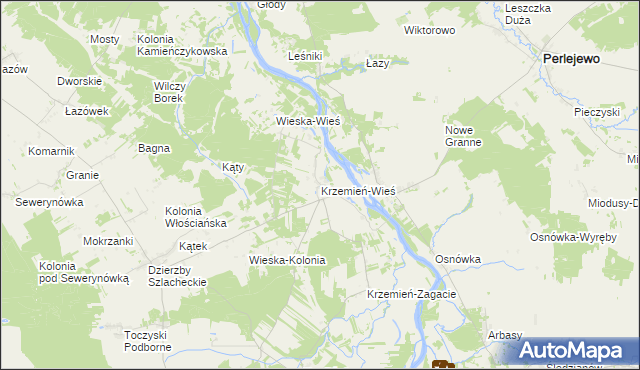 mapa Krzemień-Wieś, Krzemień-Wieś na mapie Targeo