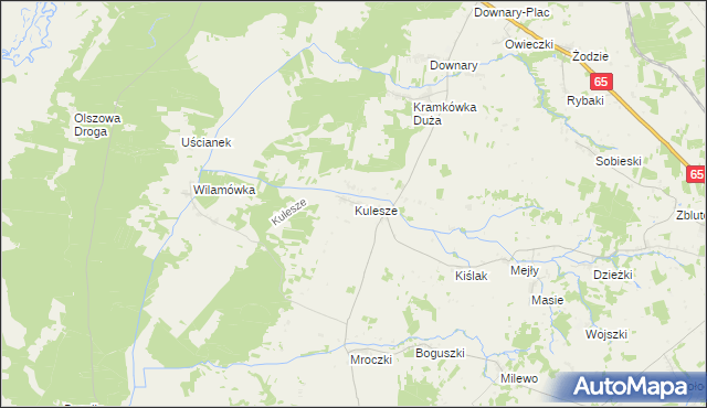 mapa Kulesze gmina Mońki, Kulesze gmina Mońki na mapie Targeo