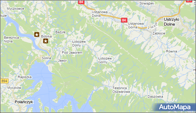 mapa Łobozew Górny, Łobozew Górny na mapie Targeo