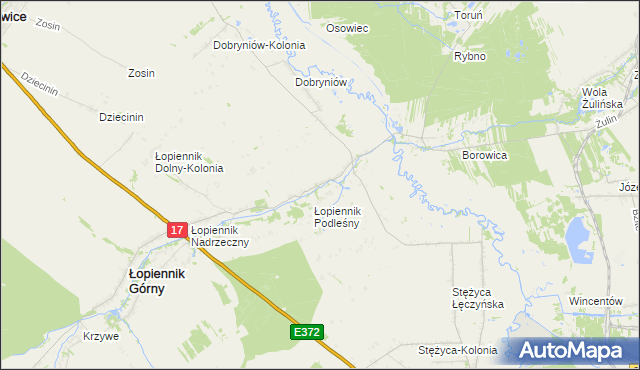 mapa Łopiennik Dolny, Łopiennik Dolny na mapie Targeo