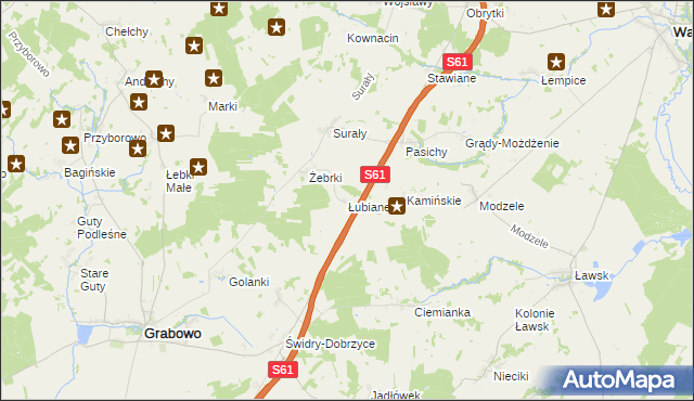 mapa Łubiane, Łubiane na mapie Targeo