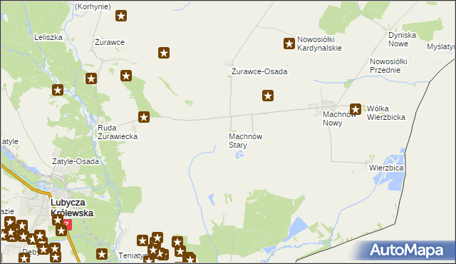 mapa Machnów Stary, Machnów Stary na mapie Targeo