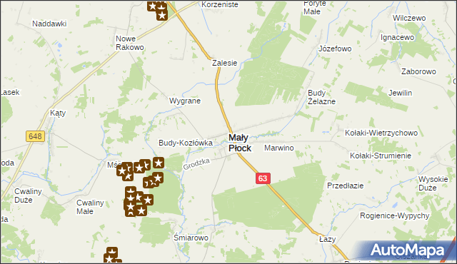 mapa Mały Płock, Mały Płock na mapie Targeo