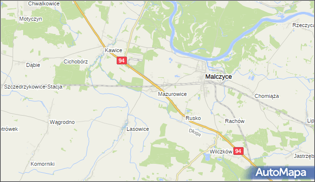 mapa Mazurowice, Mazurowice na mapie Targeo