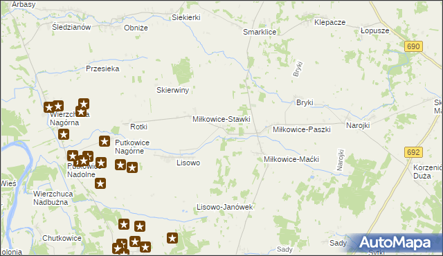 mapa Miłkowice-Janki, Miłkowice-Janki na mapie Targeo