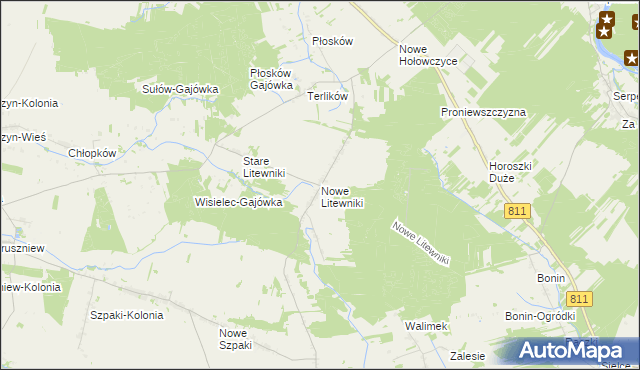 mapa Nowe Litewniki, Nowe Litewniki na mapie Targeo