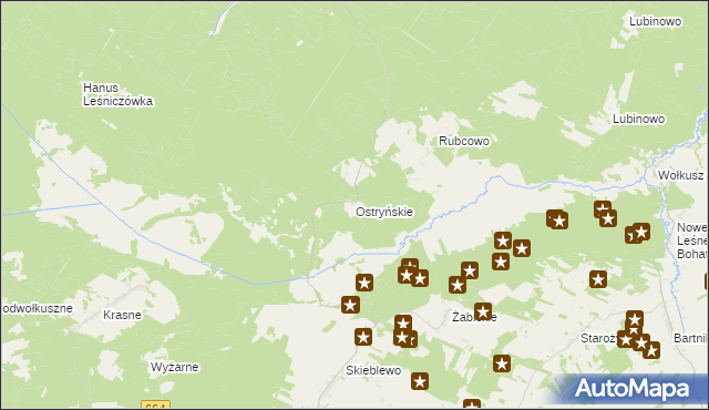 mapa Ostryńskie, Ostryńskie na mapie Targeo