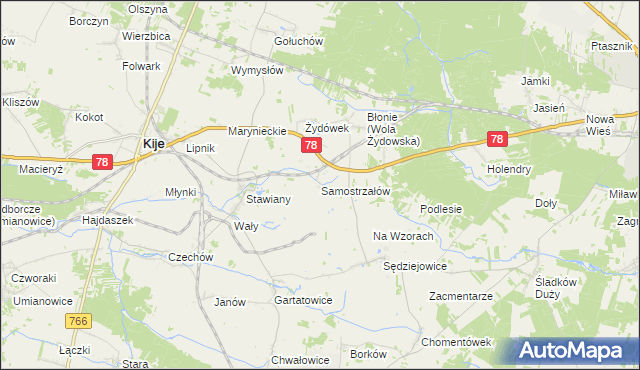 mapa Samostrzałów, Samostrzałów na mapie Targeo