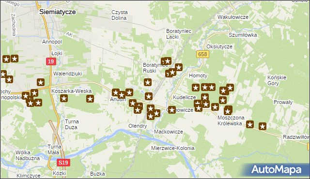 mapa Siemiatycze-Stacja, Siemiatycze-Stacja na mapie Targeo