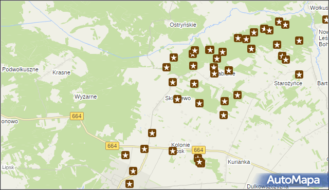 mapa Skieblewo, Skieblewo na mapie Targeo