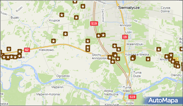 mapa Słochy Annopolskie, Słochy Annopolskie na mapie Targeo