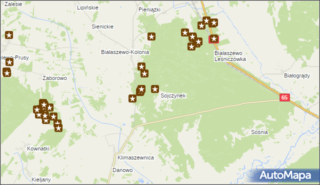 mapa Sojczynek, Sojczynek na mapie Targeo