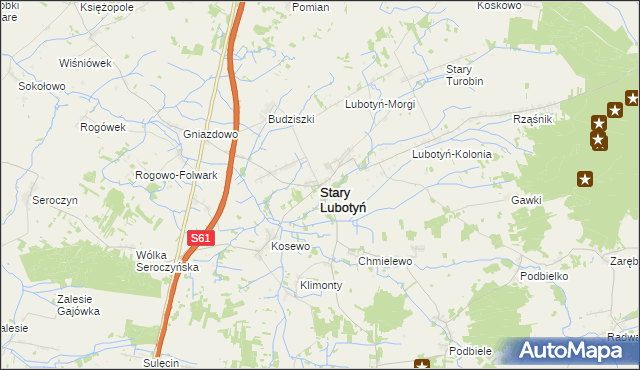 mapa Stary Lubotyń, Stary Lubotyń na mapie Targeo