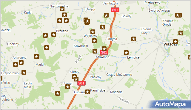 mapa Stawiane, Stawiane na mapie Targeo