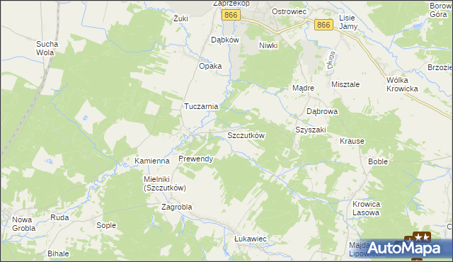 mapa Szczutków, Szczutków na mapie Targeo