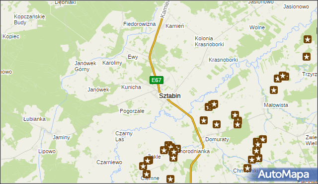 mapa Sztabin, Sztabin na mapie Targeo