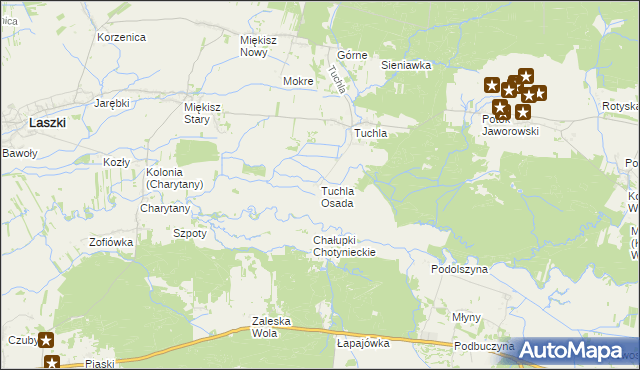 mapa Tuchla Osada, Tuchla Osada na mapie Targeo