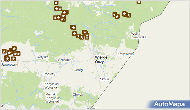 mapa Wielkie Oczy, Wielkie Oczy na mapie Targeo