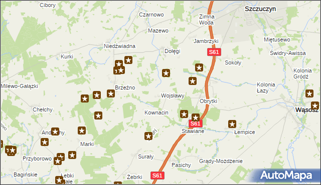 mapa Wojsławy, Wojsławy na mapie Targeo