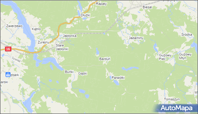 mapa Barduń, Barduń na mapie Targeo