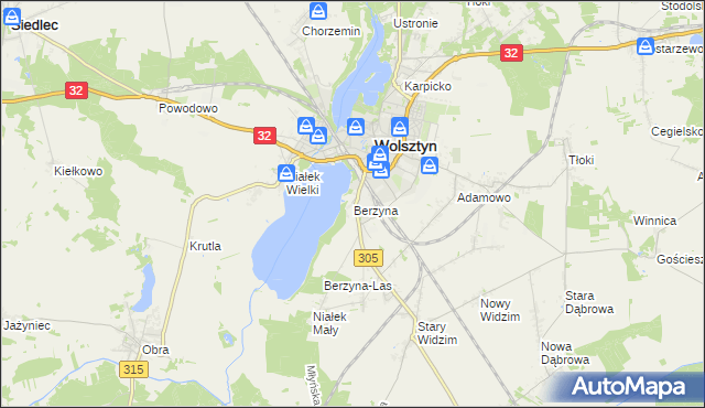mapa Berzyna, Berzyna na mapie Targeo