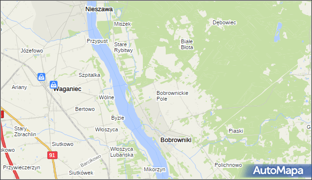 mapa Bobrownickie Pole, Bobrownickie Pole na mapie Targeo