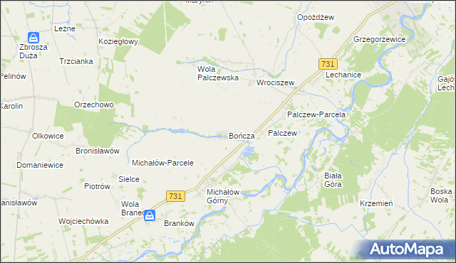 mapa Bończa gmina Warka, Bończa gmina Warka na mapie Targeo