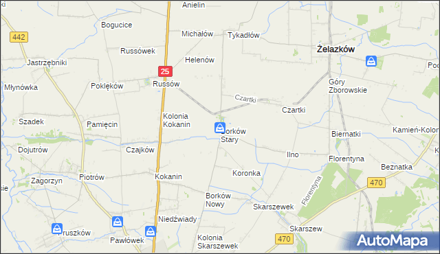 mapa Borków Stary, Borków Stary na mapie Targeo