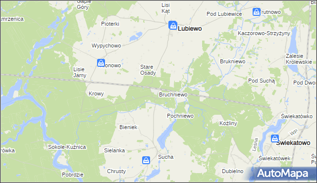 mapa Bruchniewo, Bruchniewo na mapie Targeo