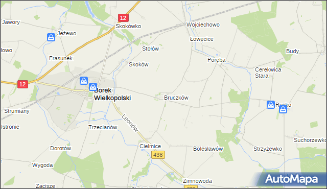 mapa Bruczków, Bruczków na mapie Targeo